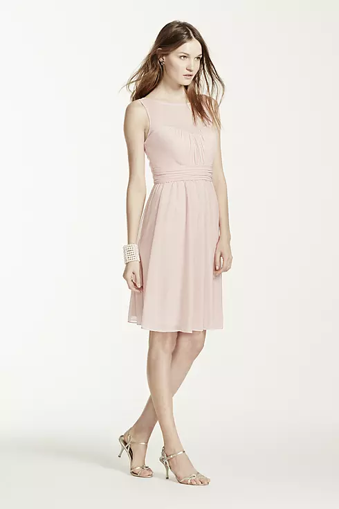 Short Mesh Dress with Sweetheart Illusion Neckline Image 5