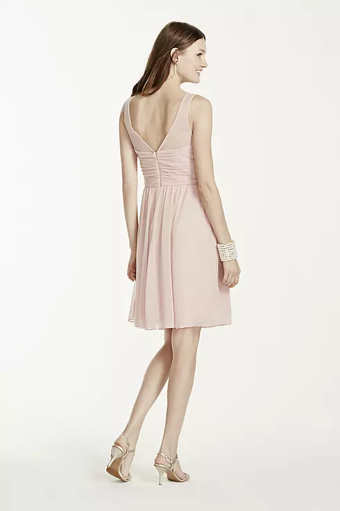 Short Mesh Dress with Sweetheart Illusion Neckline Image 3