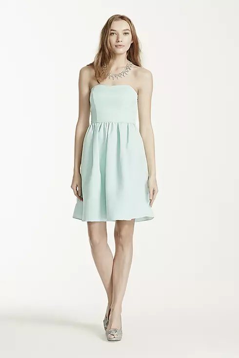 Short Strapless Faille Dress with Full Skirt Image 2