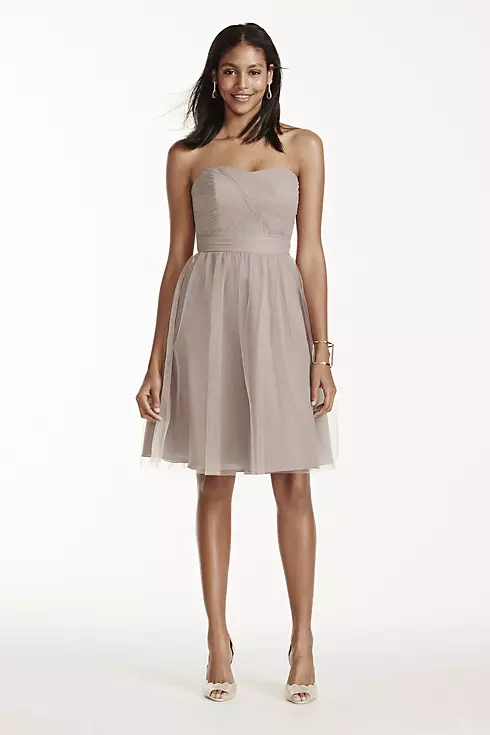 Short Strapless Tulle Dress with Full Skirt Image 2