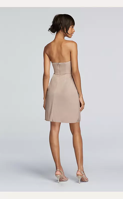 Short Strapless Mesh Dress with Sweetheart Neck Image 2