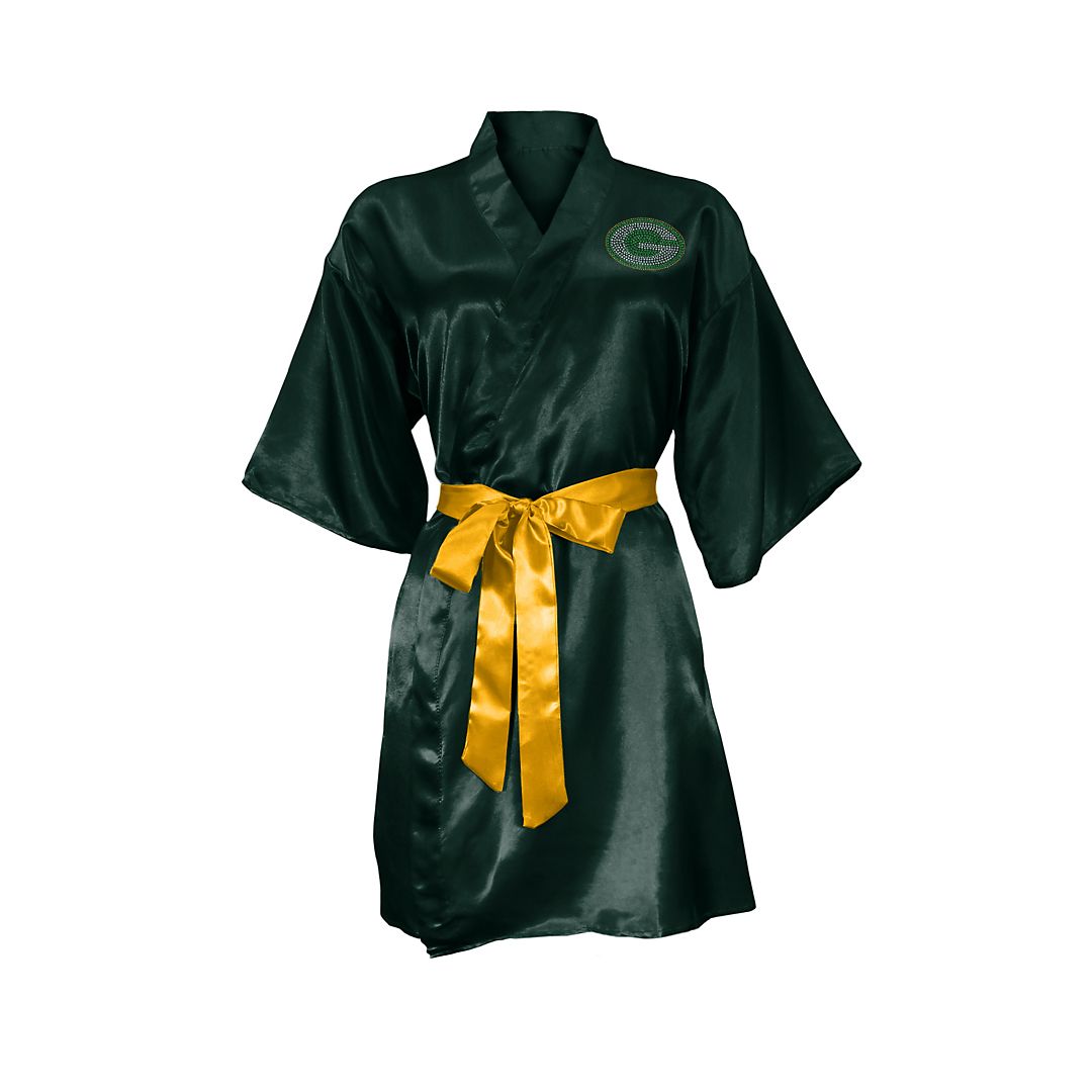 Green Bay Packers Crystal Embellished Satin Robe Image 4
