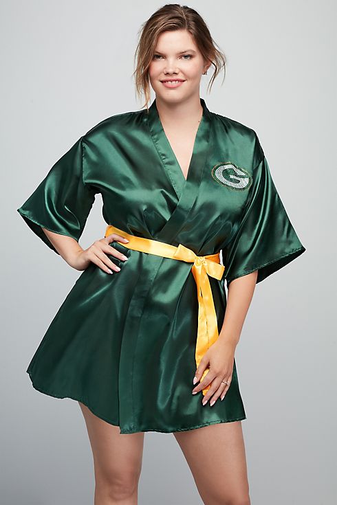 Green Bay Packers Crystal Embellished Satin Robe Image 4
