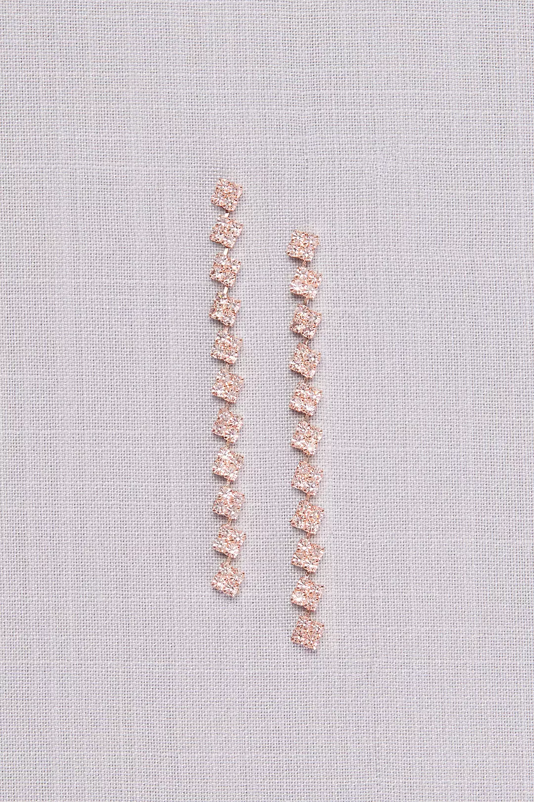 Square Crystal Long Drop Earrings Image