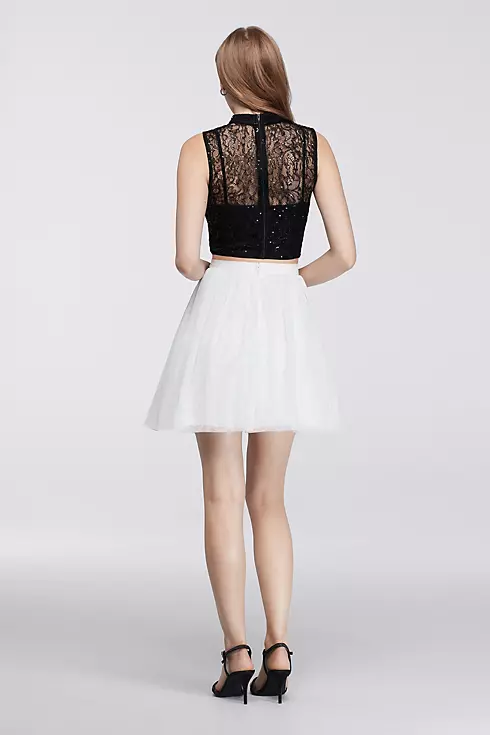 Mock Turtleneck Crop Top with Tulle Skirt Image 2