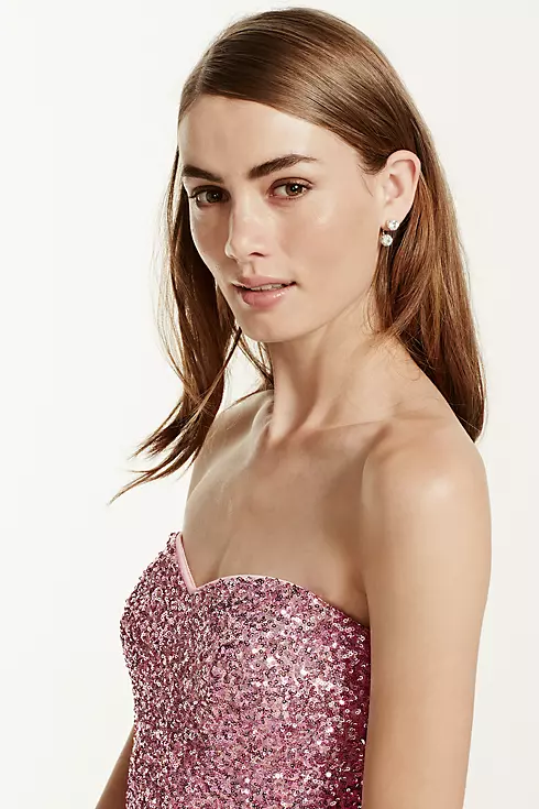 Strapless All Over Sequin Dress Image 5