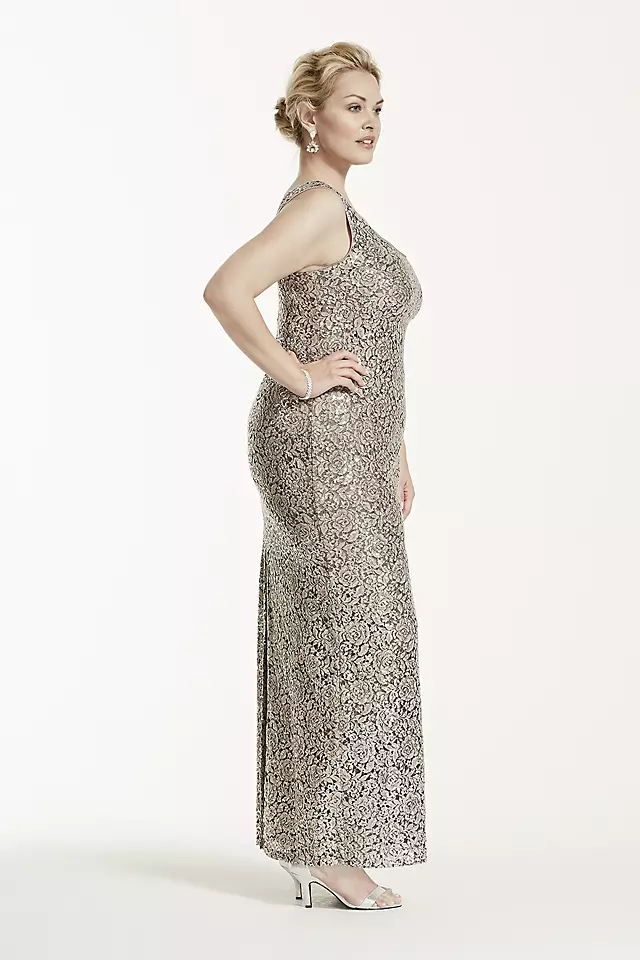 Sleeveless Sequin Dress with Chiffon Caplet Image 4