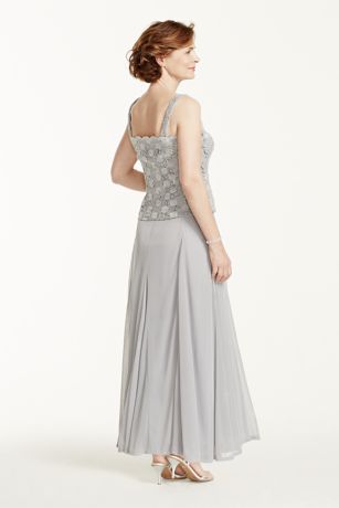 Silver Chiffon Shrug Over Dress