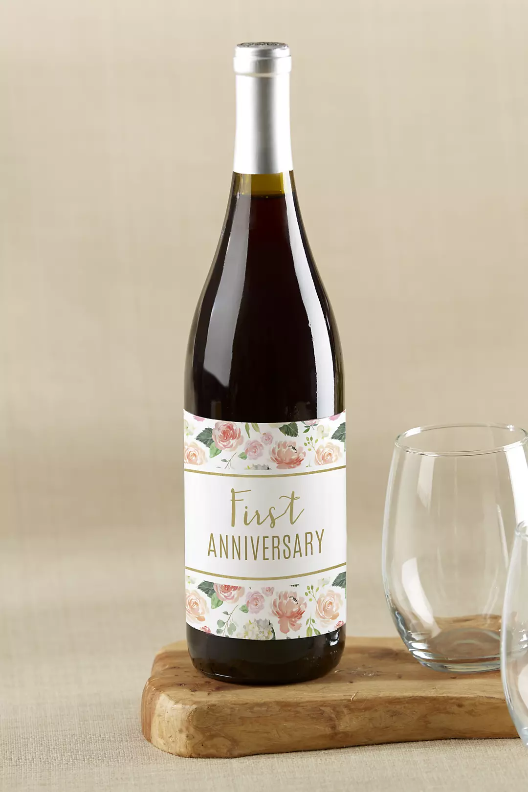 Our First Year Floral Wine Bottle Label Set Image 2
