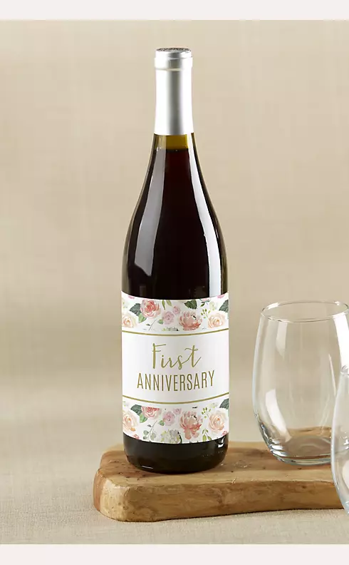 Our First Year Floral Wine Bottle Label Set Image 2