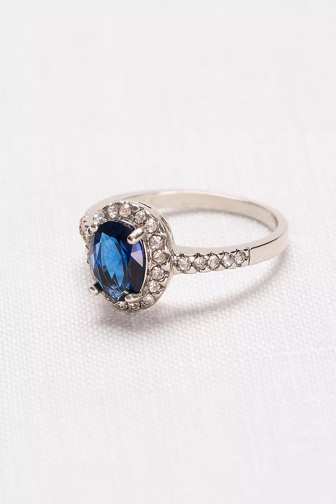 Oval Sapphire Halo Ring  Image