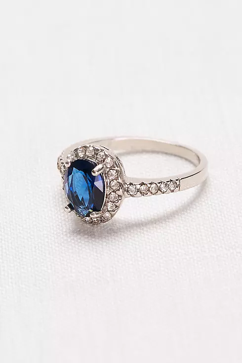 Oval Sapphire Halo Ring  Image 1