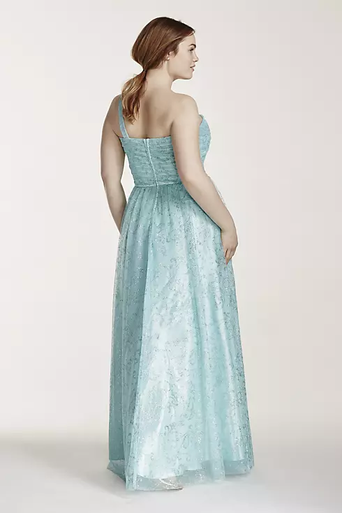 One Shoulder Tulle Prom Dress with Crystal Beading Image 2