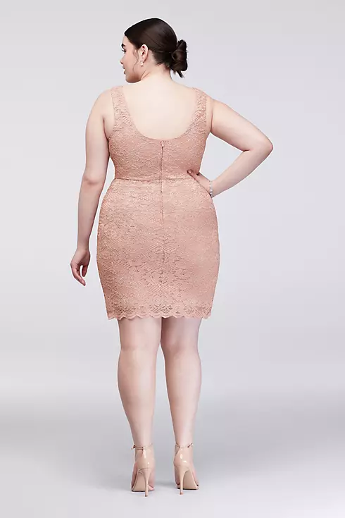 Sleeveless Lace Cocktail Dress with Beaded Waist Image 2