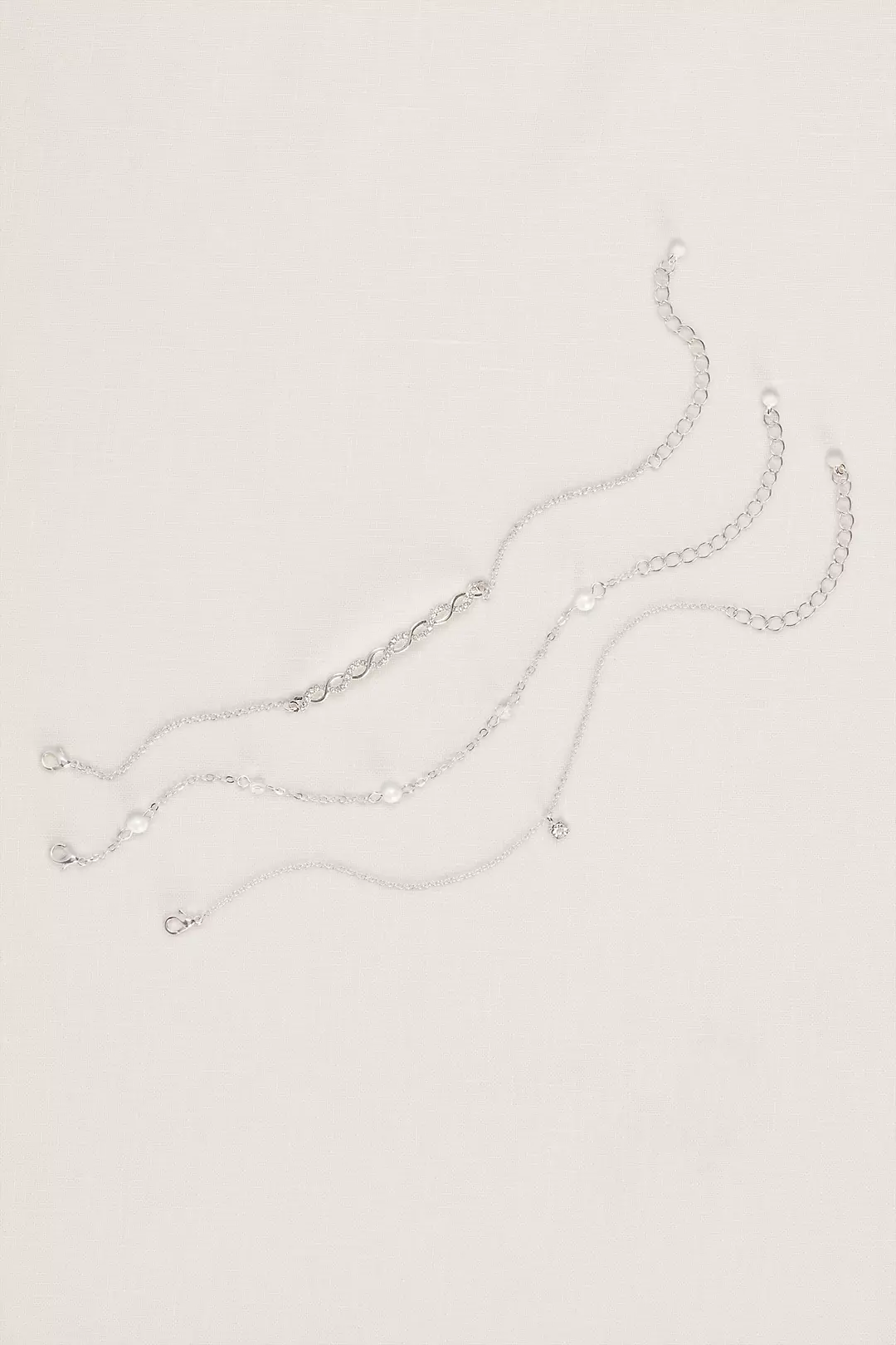 Pearl and Crystal Bracelet Set Image 2