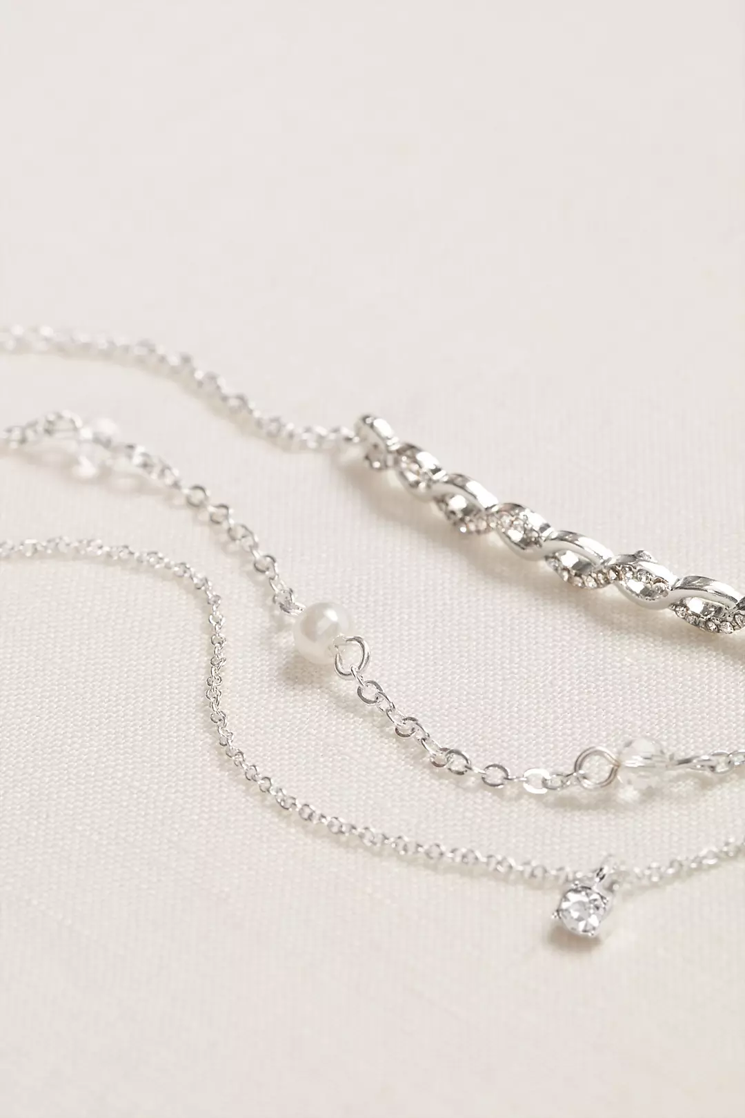 Pearl and Crystal Bracelet Set Image