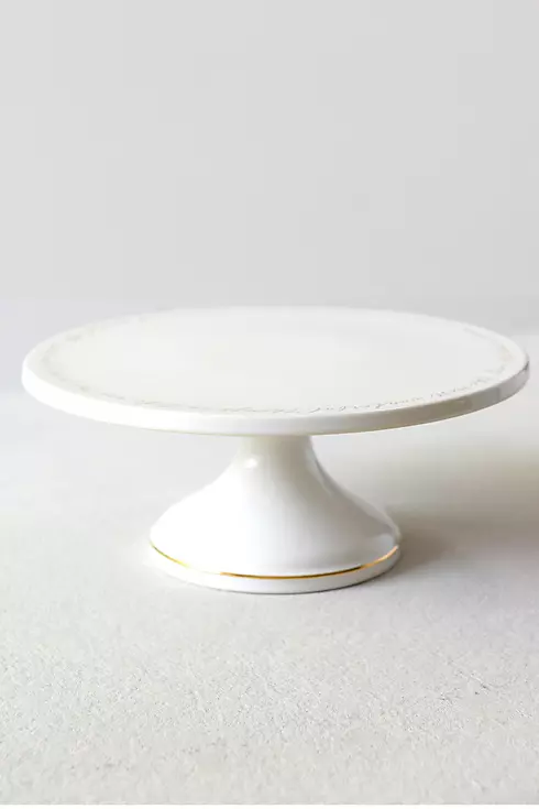 Gilded Trim Ceramic Cake Stand Image 1