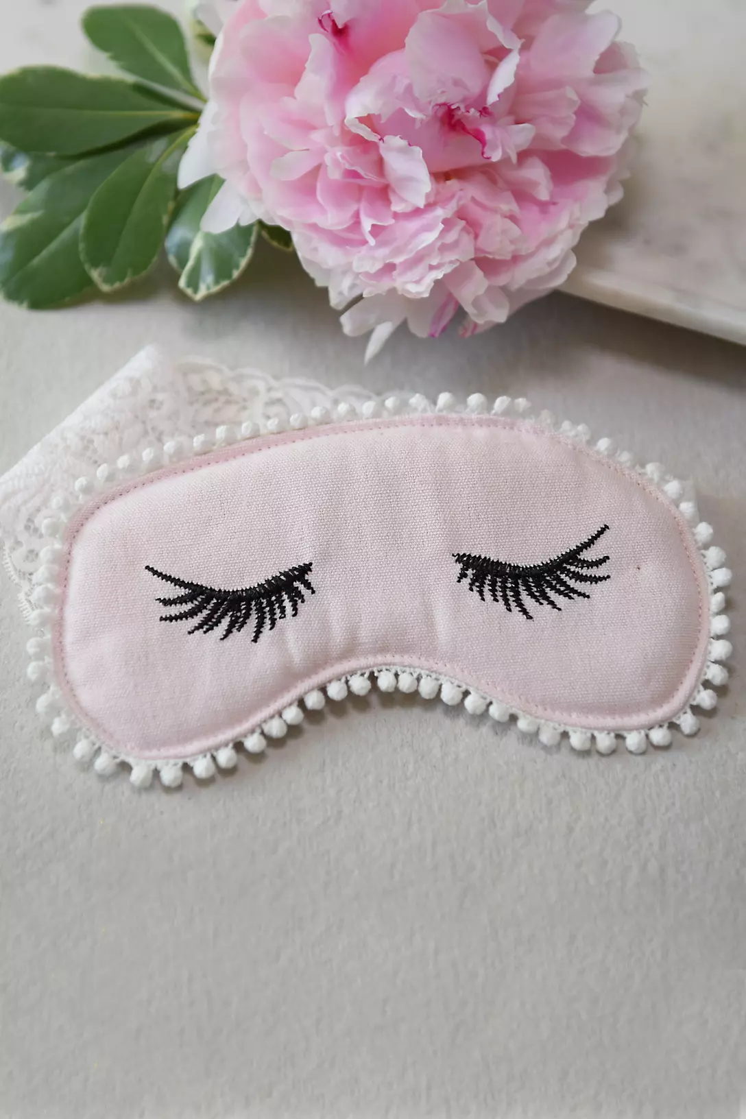 Eyelash Sleep Mask with Pompoms Image