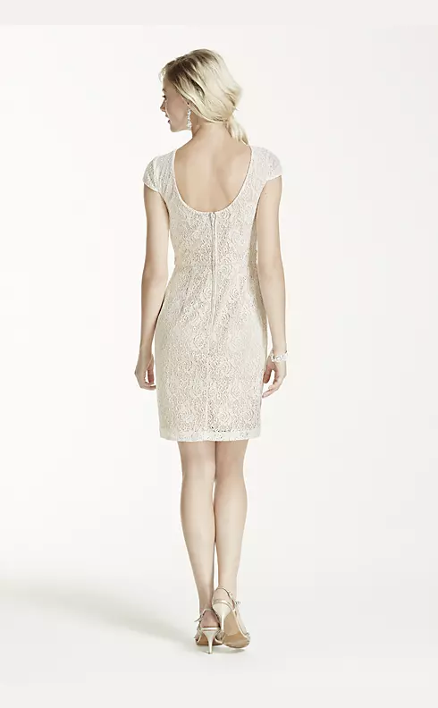 Short Lace Cap Sleeve Dress with Side Pockets Image 2