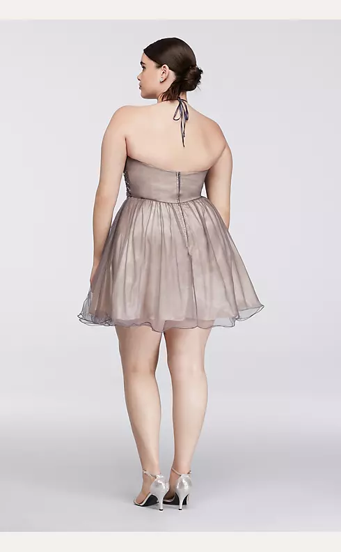 Short Dress with Beaded Halter Neckline Image 2
