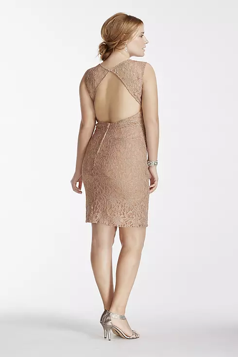 Illusion Lace Tank Short Dress with Sequin Waist Image 2