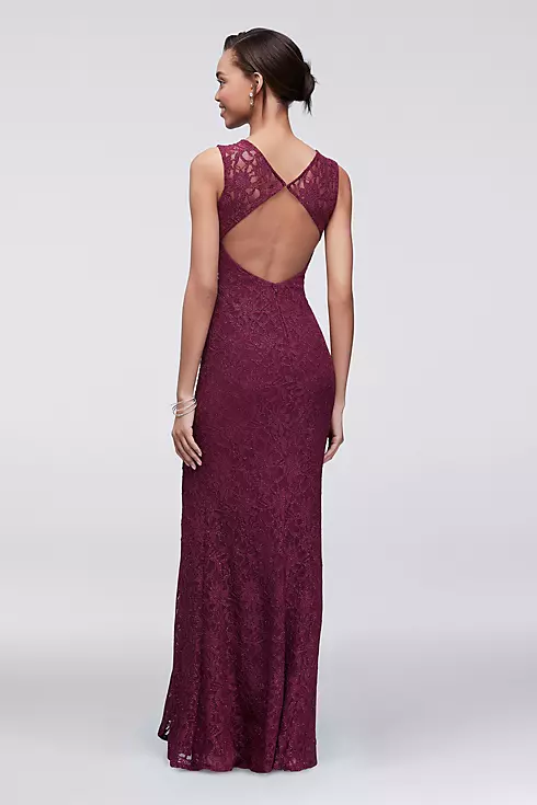 Lace Column Dress with Beaded Waist Image 2