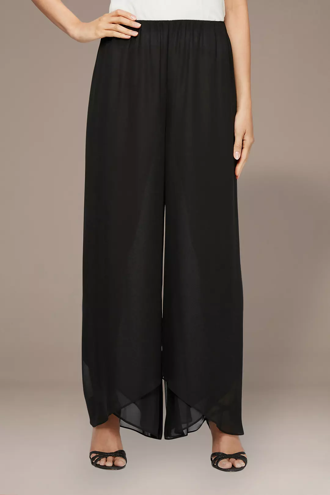 Wide Leg Chiffon Pants | David's Bridal Wide Leg Chiffon Pants | David's Bridal
