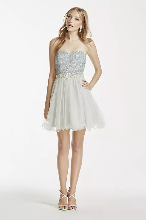 Sequin and Pearl Embellished Tulle Dress Image 1
