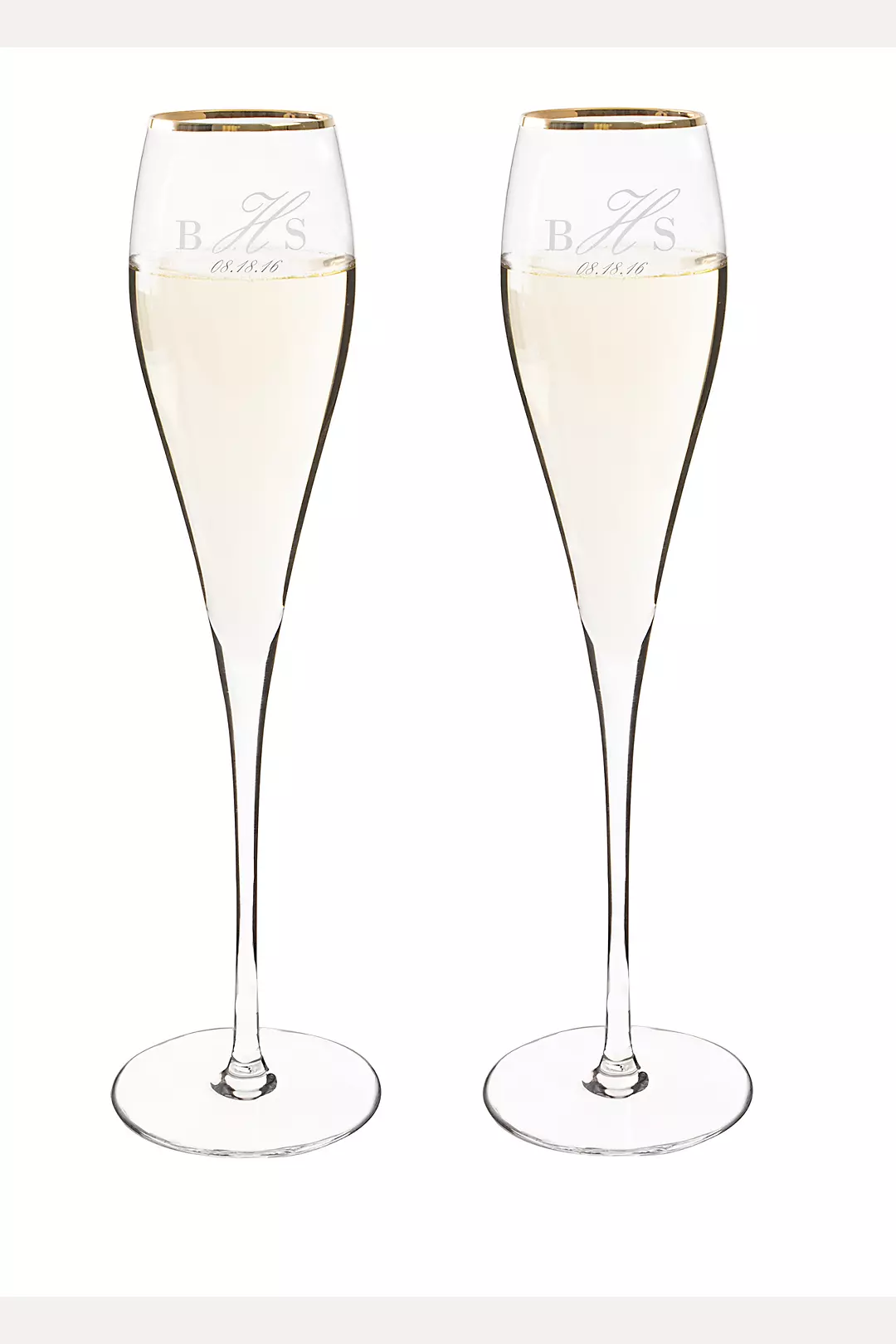 Gold Hammered Engraved Wedding Champagne Flute Set