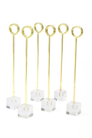 Clear and Gold Table Number Stand Set