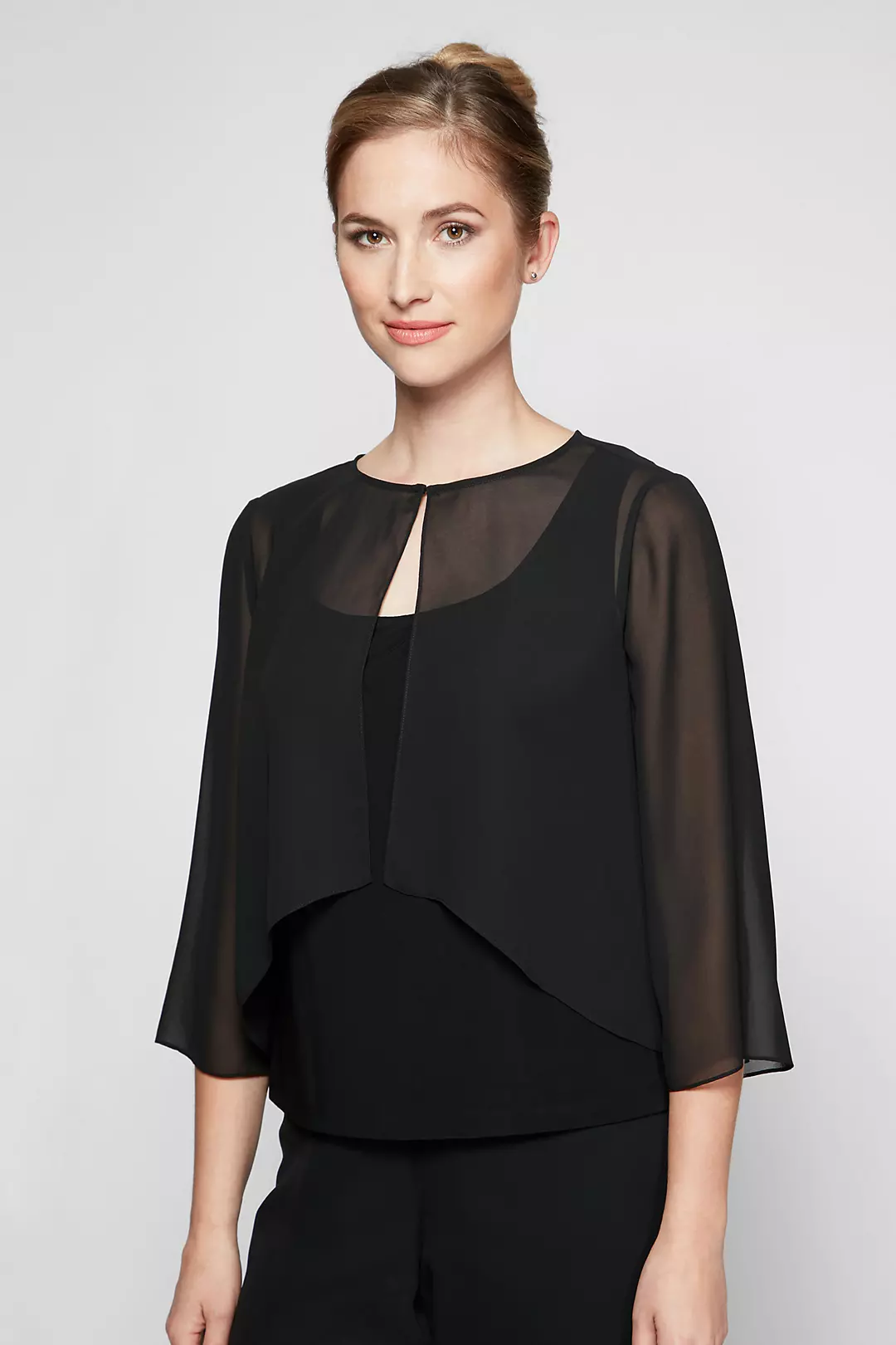 High-Low Chiffon Cover Up with Split Sleeves Image