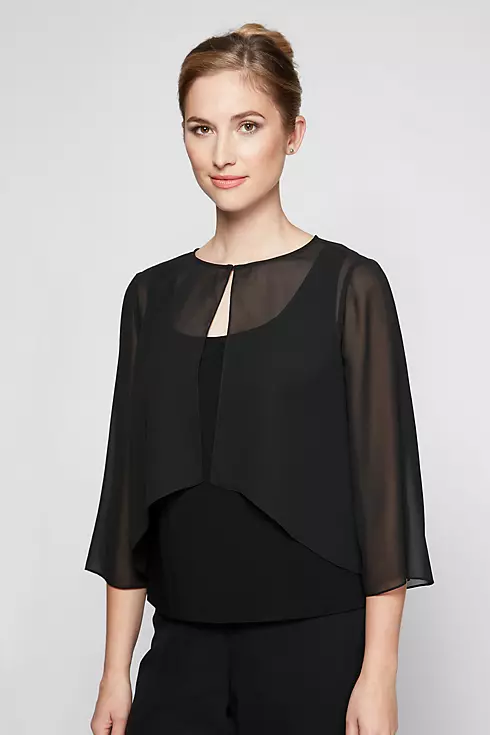 High-Low Chiffon Cover Up with Split Sleeves Image 1