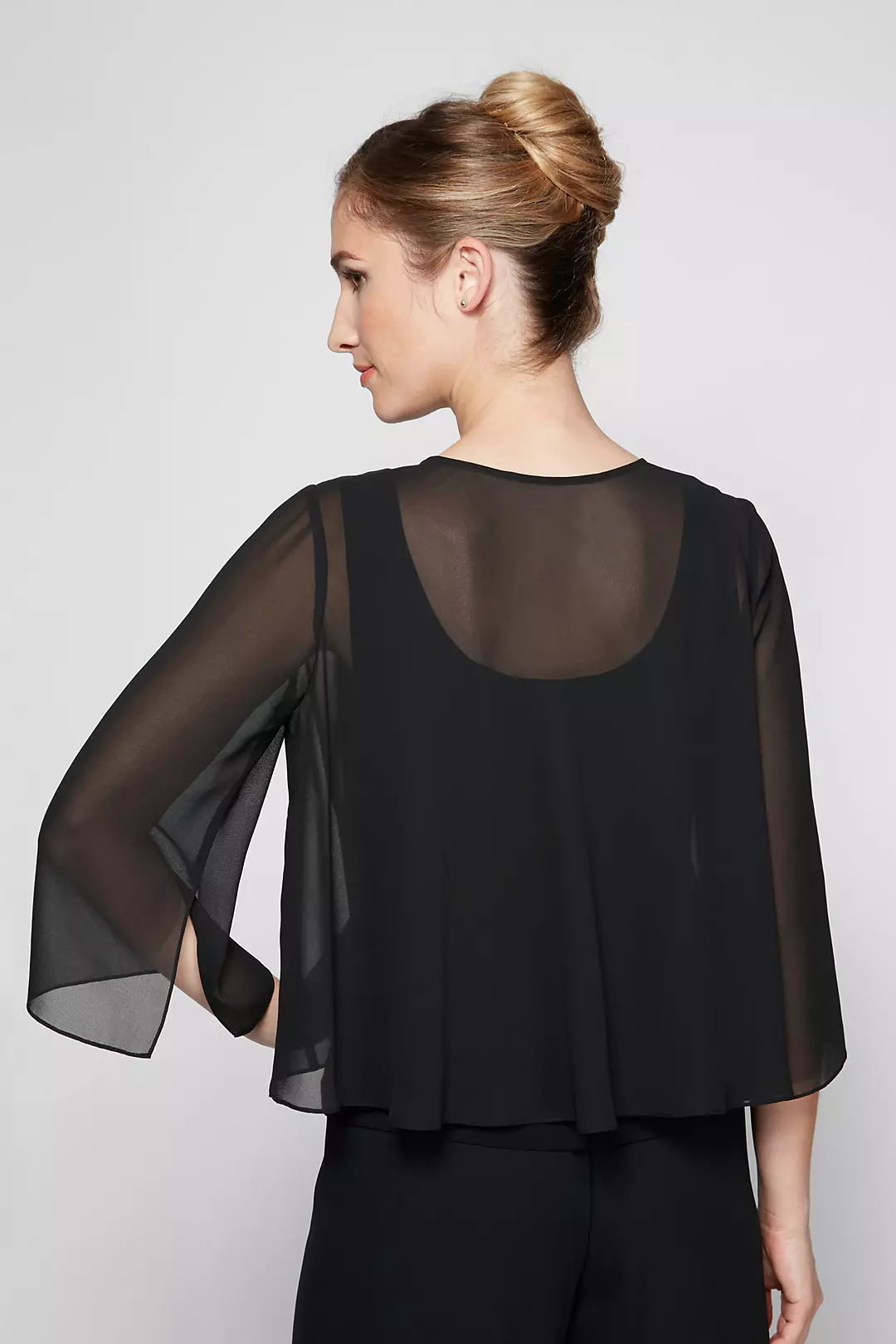 High-Low Chiffon Cover Up with Split Sleeves Image 2