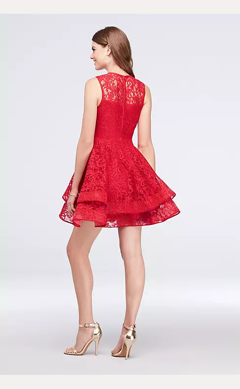 Red Lace Short Dress