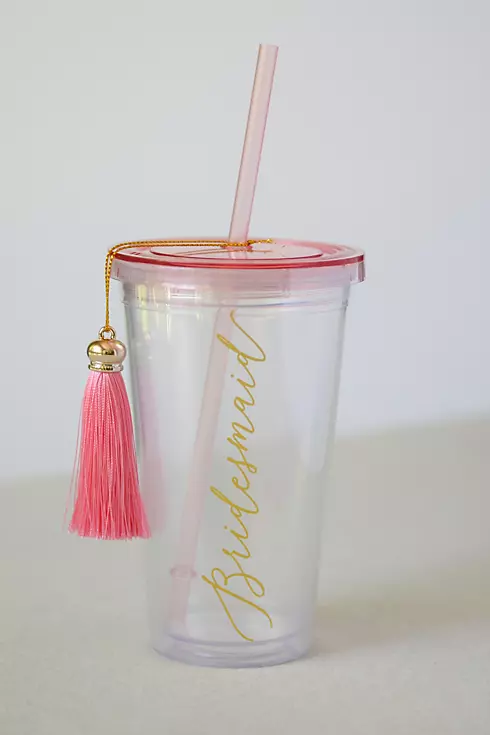 Bridesmaid Tumbler with Straw and Tassel Image 1
