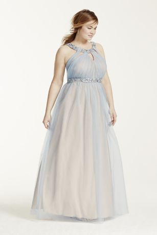 halter cutout beaded dress plus