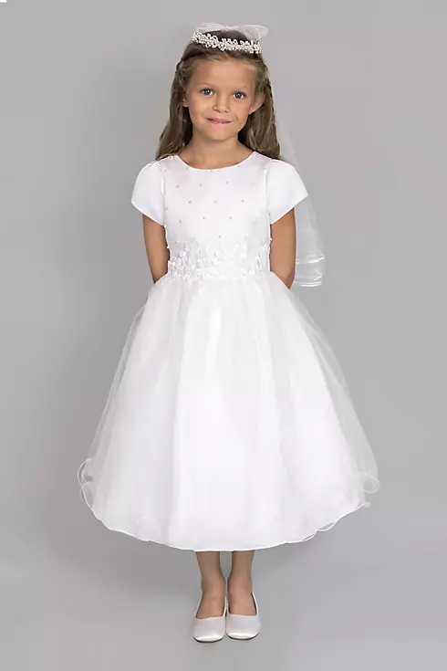 Satin and Tulle Beaded Communion Dress Image 1