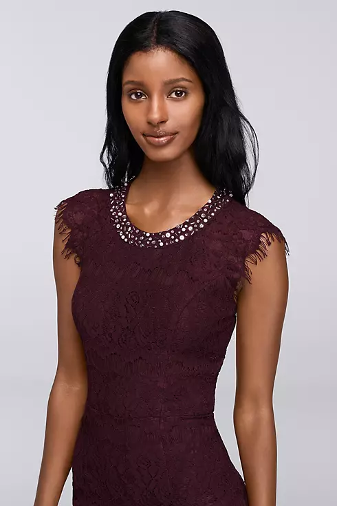 Short Lace Homecoming Dress with Back Cutouts Image 3