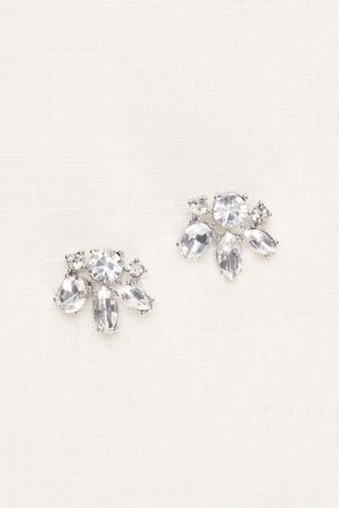 Crystal Cluster Statement Stud Earrings | David's Bridal