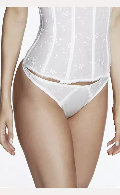 Dominique Embroidered Lace Thong Image 1