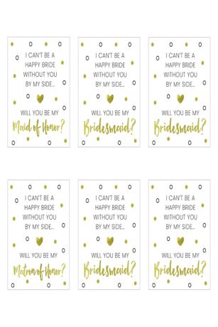 Bridal Party Proposal Foil Wine Bottle Label Set | David's Bridal