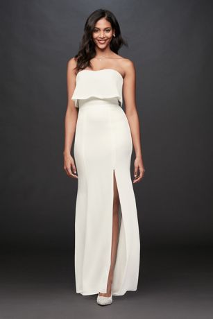 long white reception dress