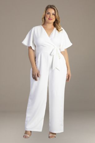 All white pants jumpsuit cheap plus size