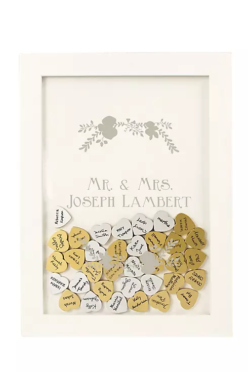 Personalized Floral Heart Drop Guest Book Image 1