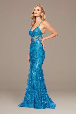 Illusion Bodice Mermaid Dress