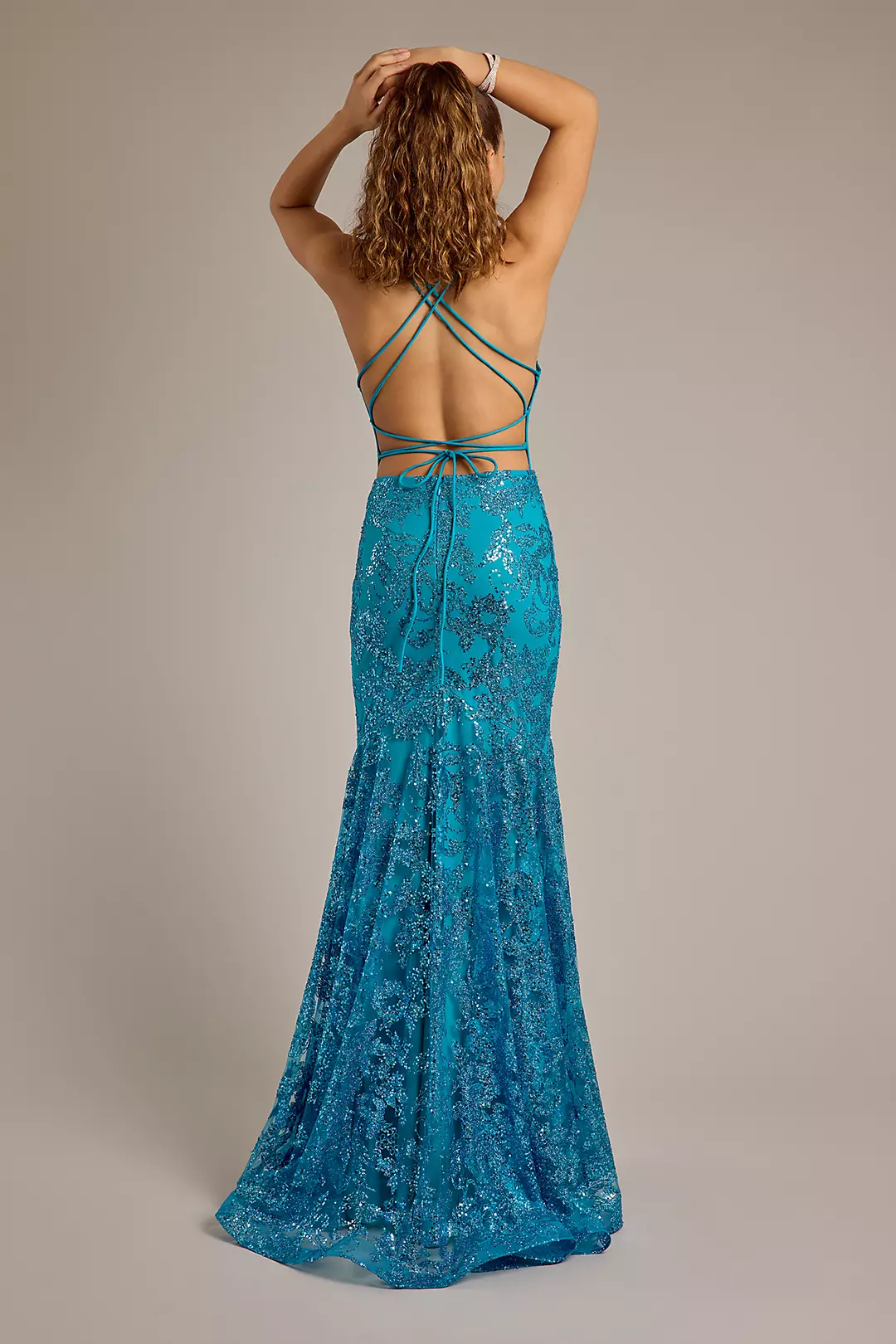 Illusion Bodice Mermaid Dress Image 2