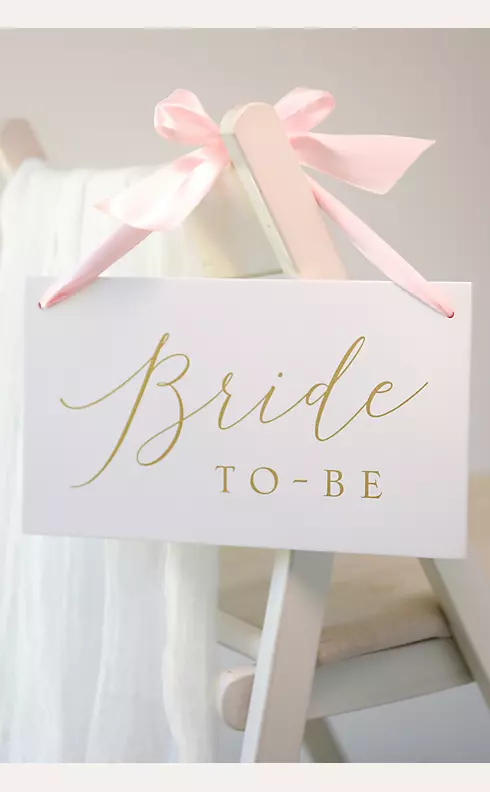 Bride To Be Wooden Sign with Ribbon Image 1