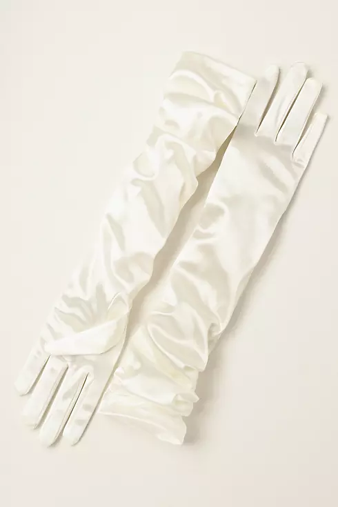 Satin Elbow-Length Gloves Image 1