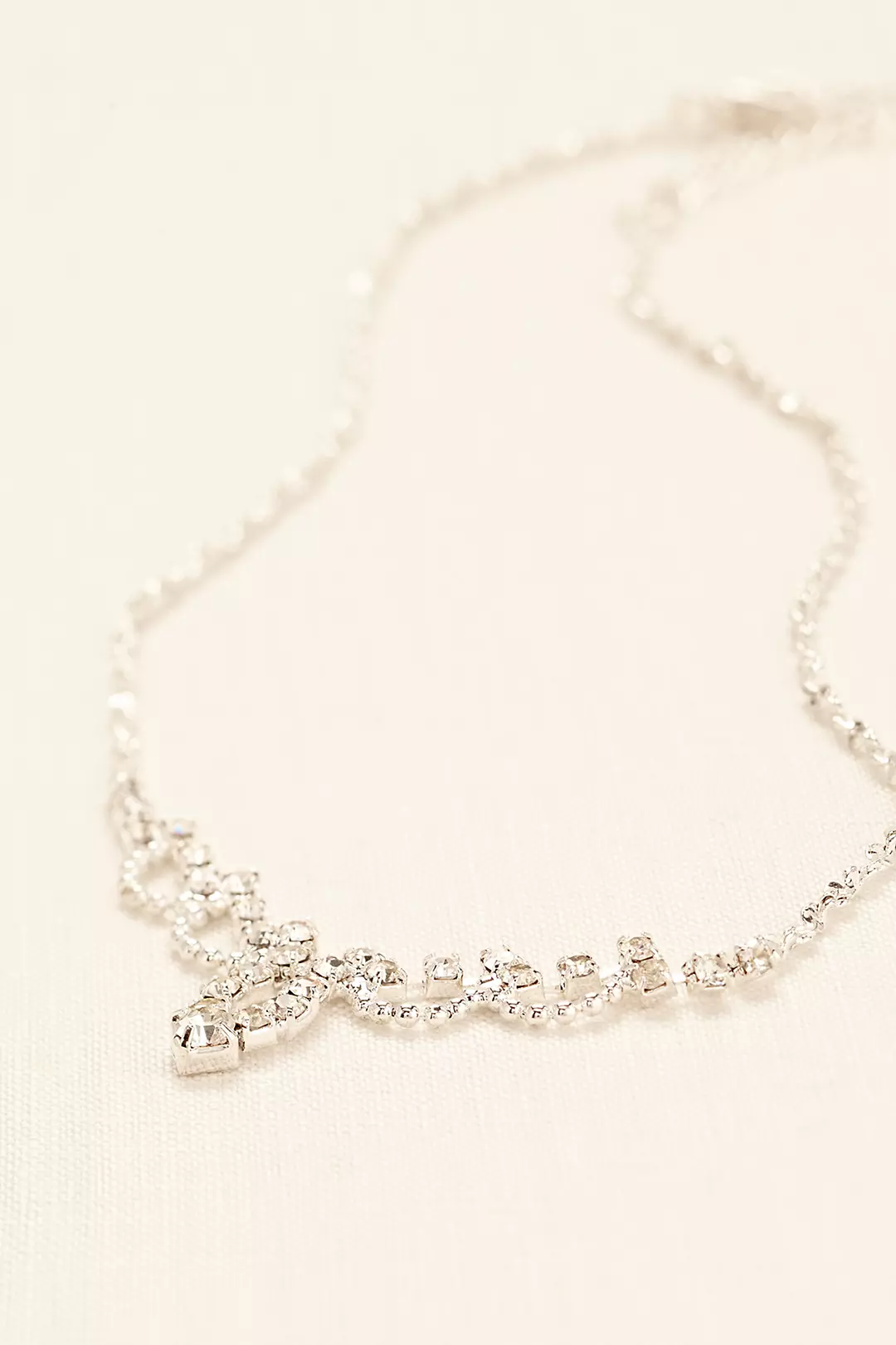 Mini Delicate Scalloped Necklace with Crystals Image 2