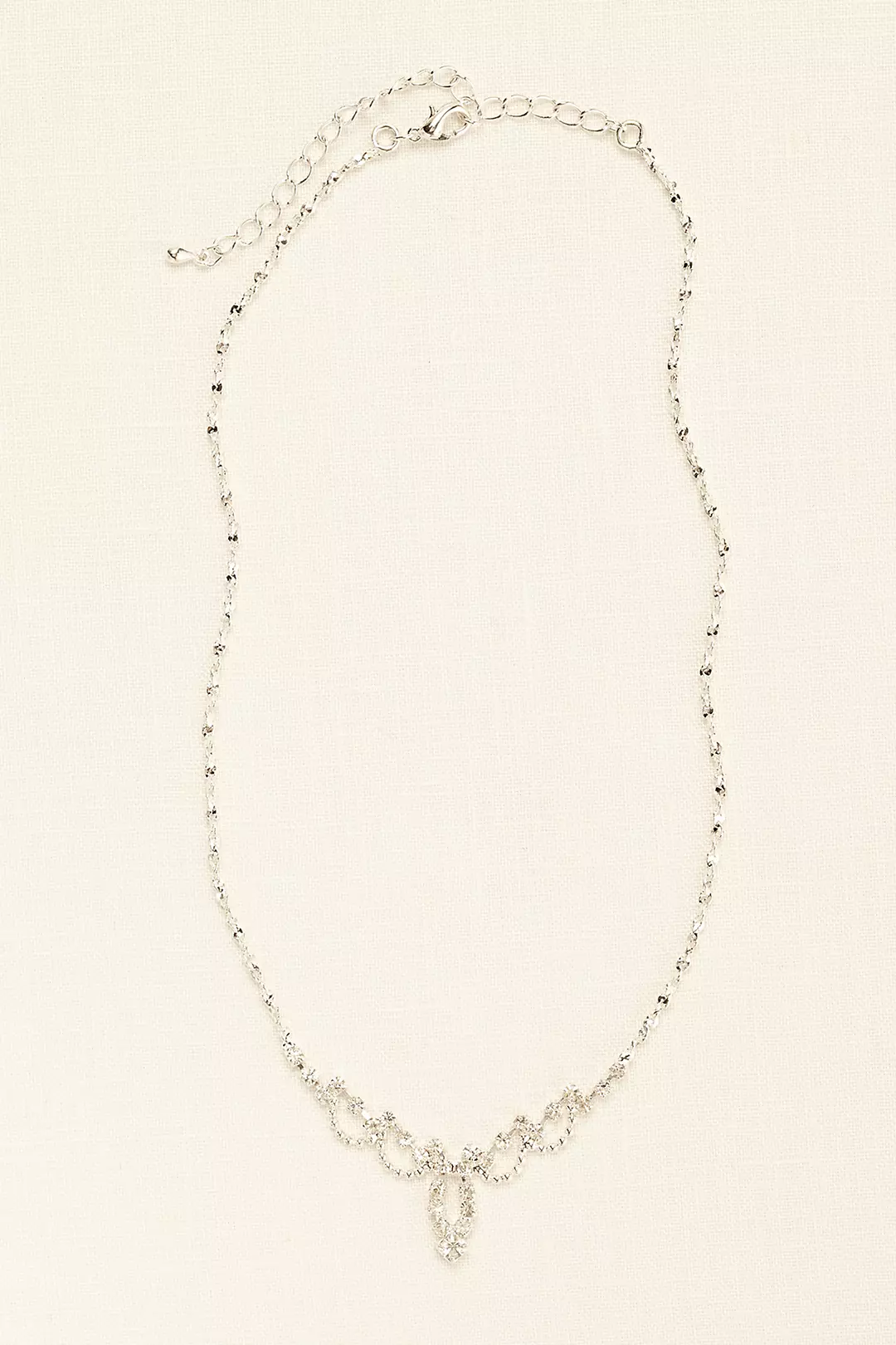 Mini Delicate Scalloped Necklace with Crystals Image
